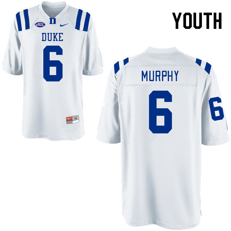 Youth #6 Maalik Murphy Duke Blue Devils College Football Jerseys Stitched-White